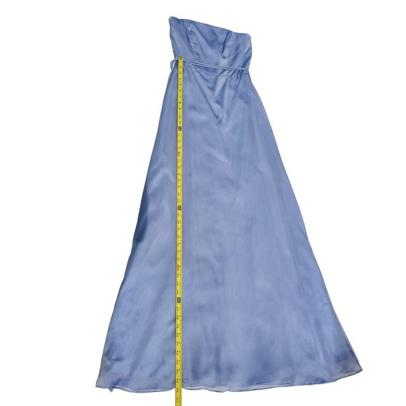Vintage Watters and Watters Light Blue Strapless Chiffon Maxi Dress Size 2 - Picture 8 of 13